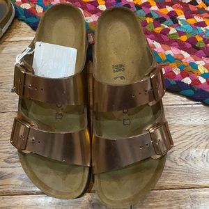 Platform rose gold Birkenstock (Papillo) size 42